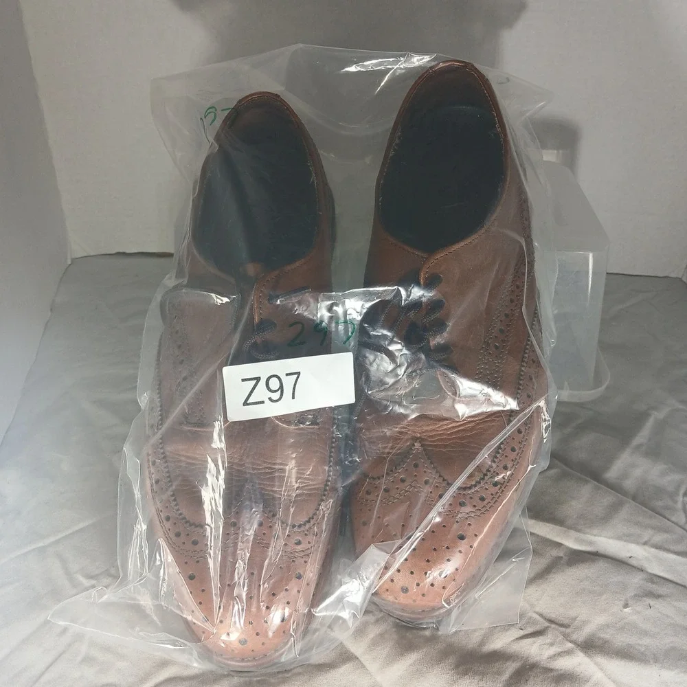 Dexter Mens Brown Leather Waterproof Wingtip Oxford Dress Shoes Made in USA 9.5M